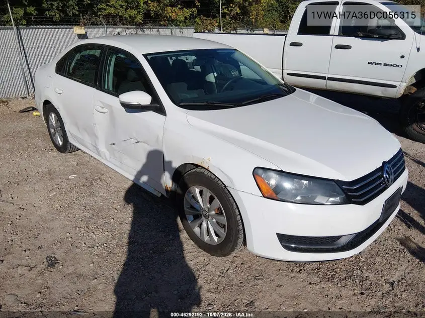 VOLKSWAGEN PASSAT 2013, VIN 1VWAH7A36DC056315