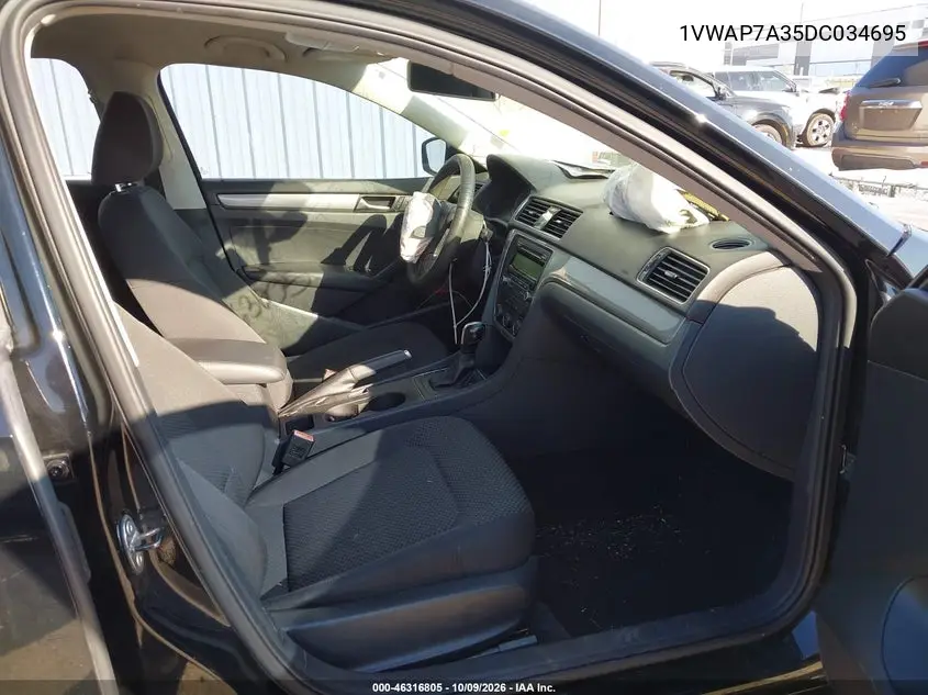 2013 VOLKSWAGEN PASSAT VIN 1VWAP7A35DC034695 — фото 5