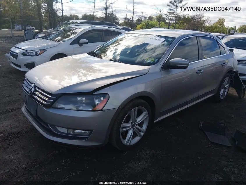 2013 VOLKSWAGEN PASSAT VIN 1VWCN7A35DC047140 — фото 2