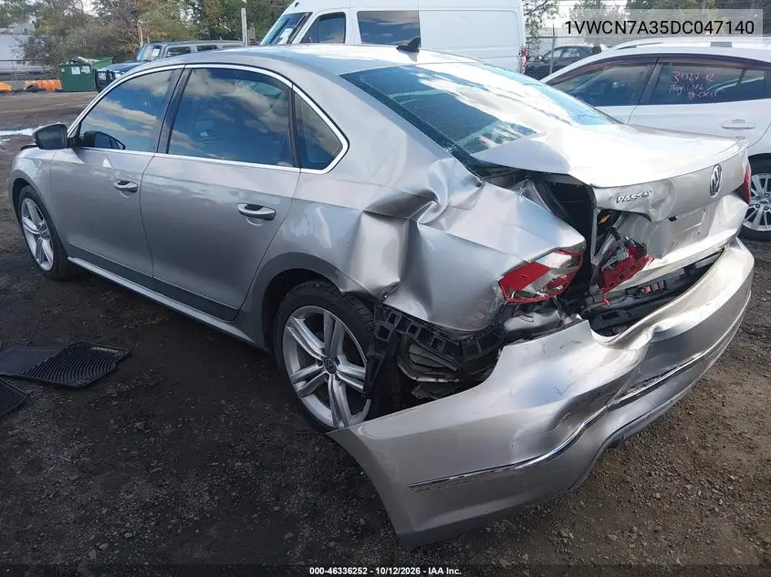 2013 VOLKSWAGEN PASSAT VIN 1VWCN7A35DC047140 — фото 3