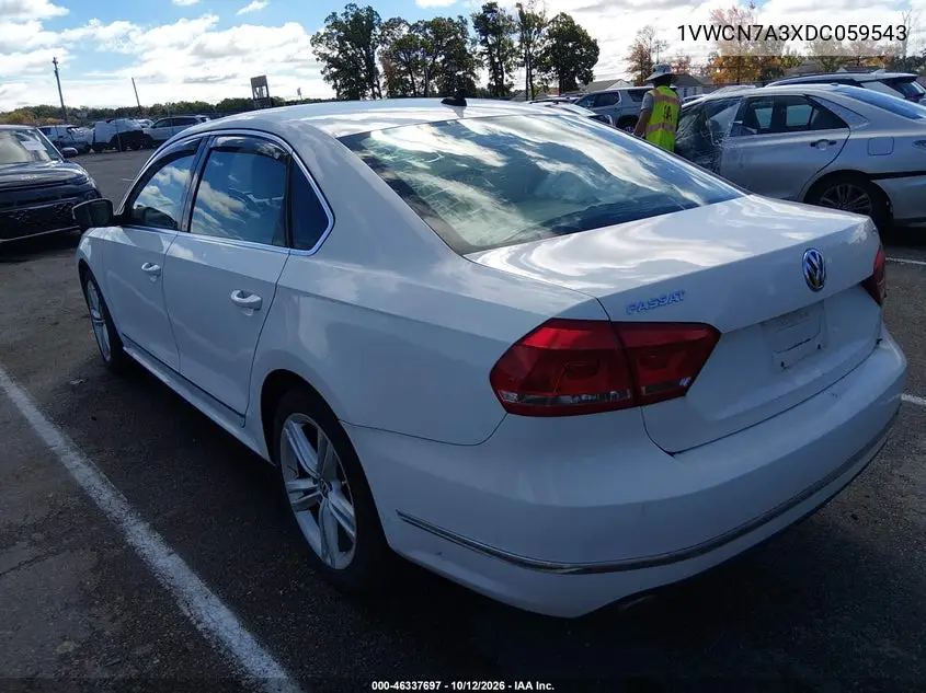 2013 VOLKSWAGEN PASSAT VIN 1VWCN7A3XDC059543 — фото 3