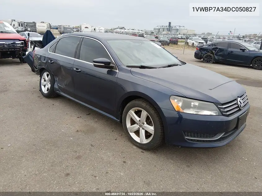 VOLKSWAGEN PASSAT 2013, VIN 1VWBP7A34DC050827