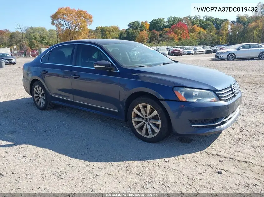 VOLKSWAGEN PASSAT 2013, VIN 1VWCP7A37DC019432