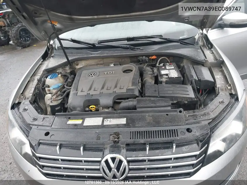 2014 VOLKSWAGEN PASSAT VIN 1VWCN7A39EC089747 — фото 10
