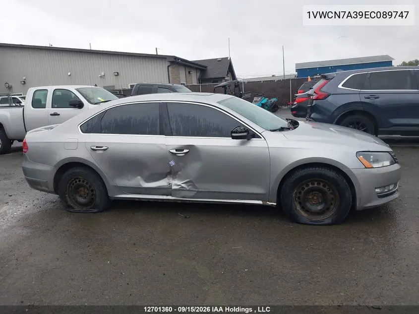 2014 VOLKSWAGEN PASSAT VIN 1VWCN7A39EC089747 — фото 13