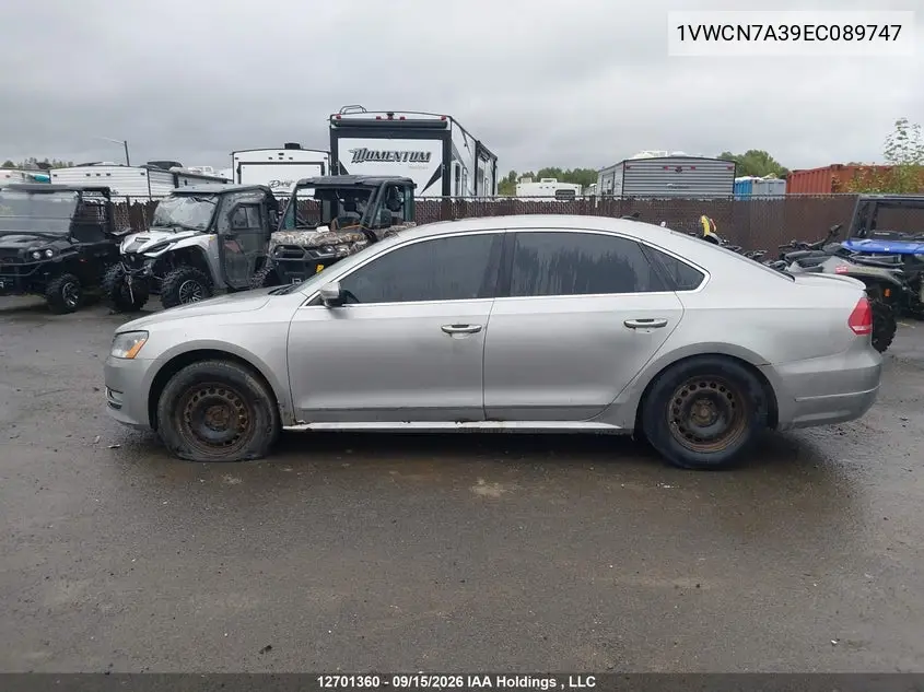 2014 VOLKSWAGEN PASSAT VIN 1VWCN7A39EC089747 — фото 14