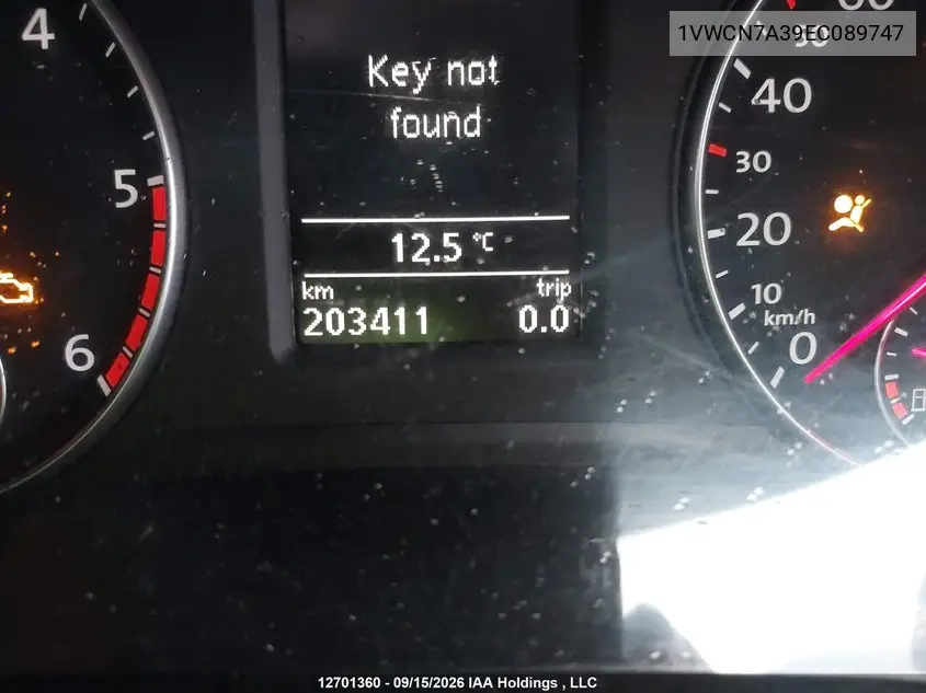 2014 VOLKSWAGEN PASSAT VIN 1VWCN7A39EC089747 — фото 15