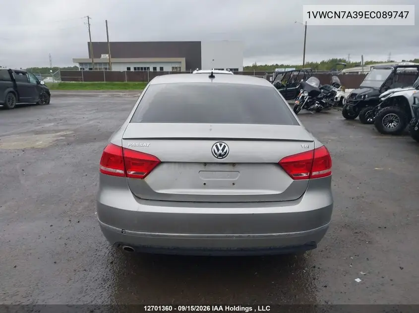 2014 VOLKSWAGEN PASSAT VIN 1VWCN7A39EC089747 — фото 16