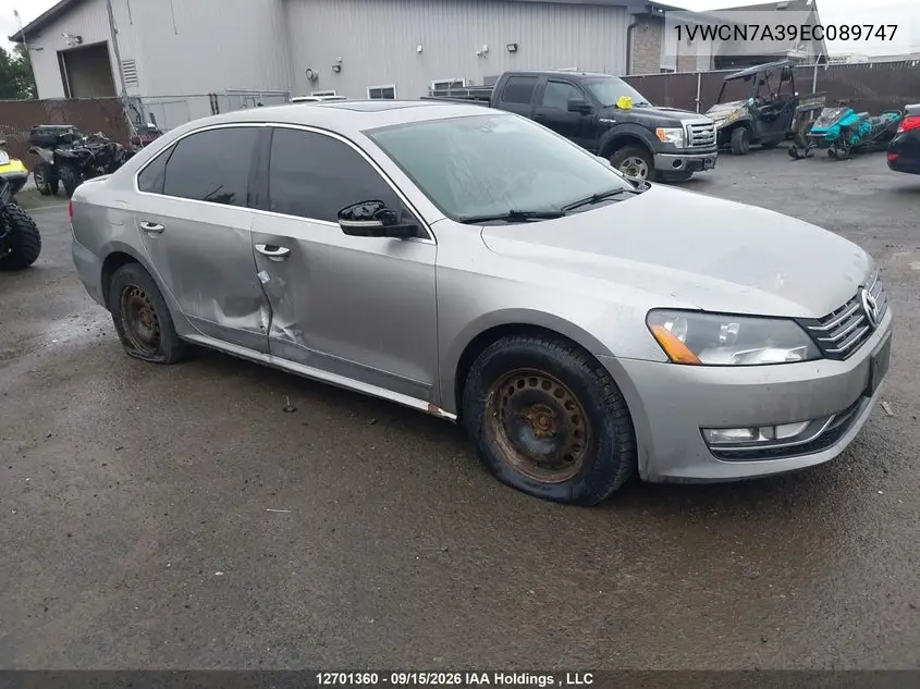 2014 VOLKSWAGEN PASSAT VIN 1VWCN7A39EC089747 — фото 6