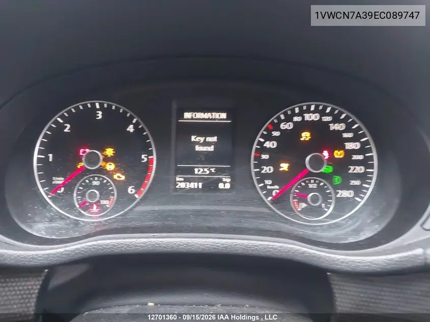 2014 VOLKSWAGEN PASSAT VIN 1VWCN7A39EC089747 — фото 7