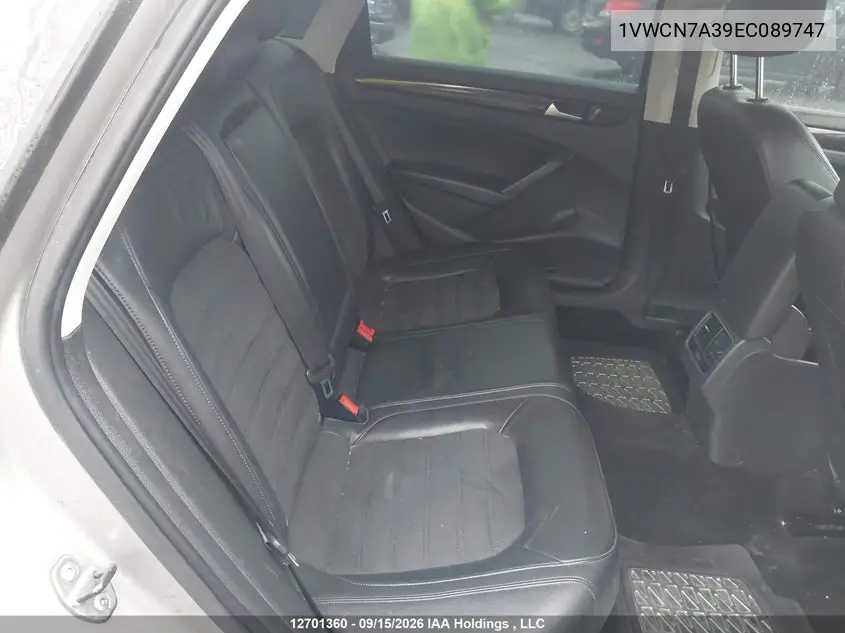 2014 VOLKSWAGEN PASSAT VIN 1VWCN7A39EC089747 — фото 8