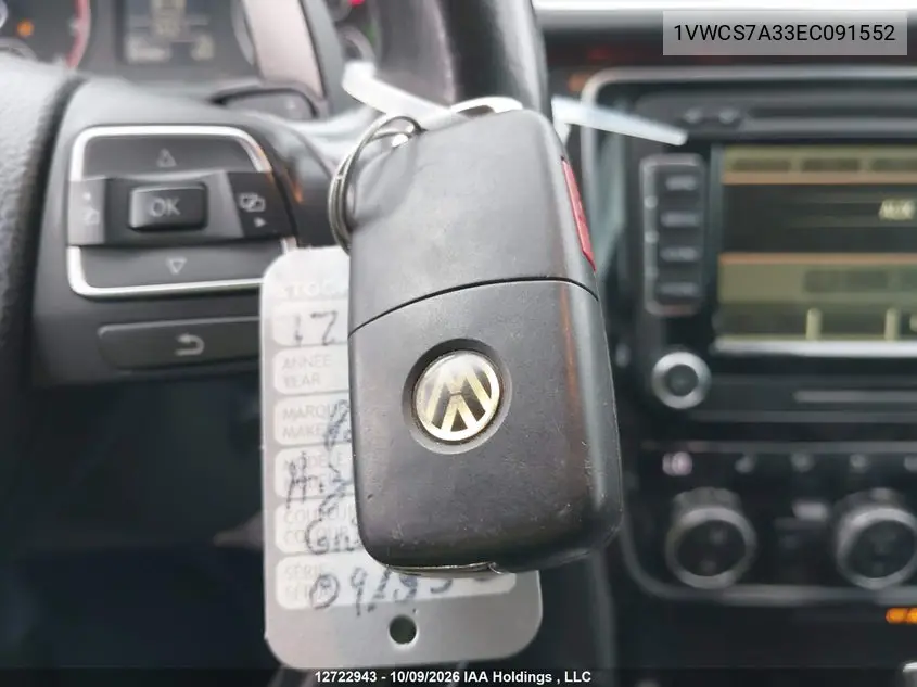 2014 VOLKSWAGEN PASSAT VIN 1VWCS7A33EC091552 — фото 11