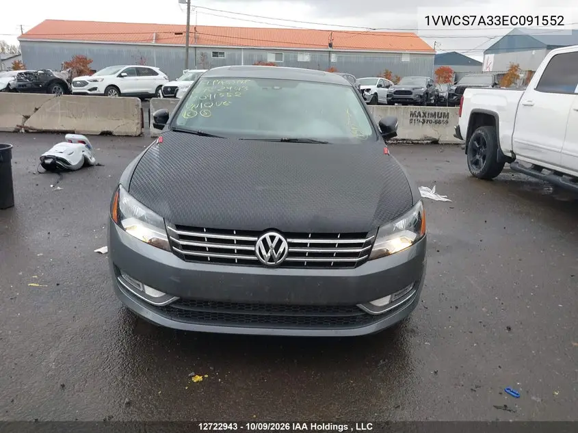 2014 VOLKSWAGEN PASSAT VIN 1VWCS7A33EC091552 — фото 12