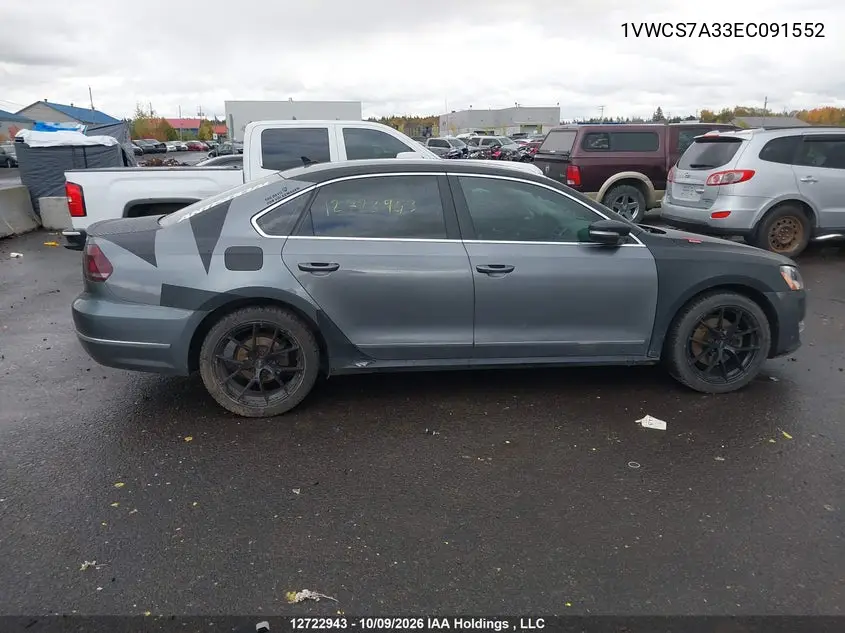 2014 VOLKSWAGEN PASSAT VIN 1VWCS7A33EC091552 — фото 13