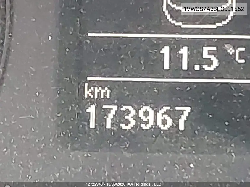 2014 VOLKSWAGEN PASSAT VIN 1VWCS7A33EC091552 — фото 15