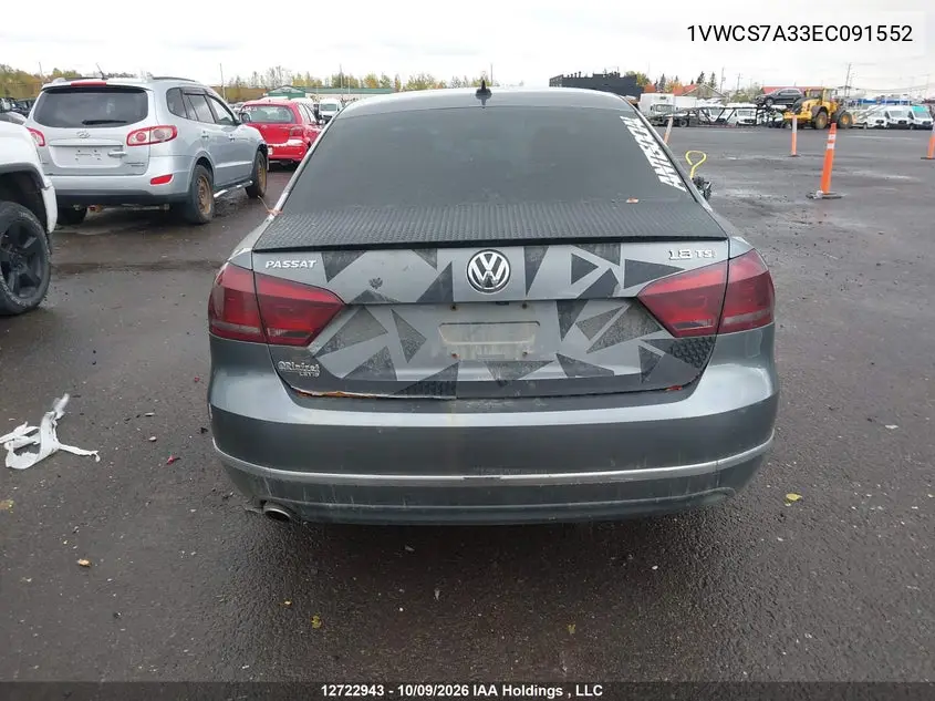 2014 VOLKSWAGEN PASSAT VIN 1VWCS7A33EC091552 — фото 16