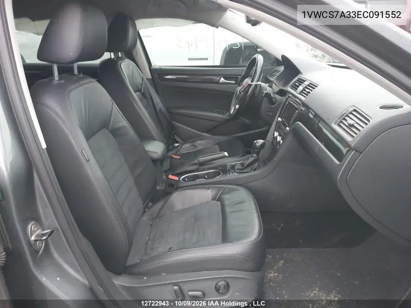 2014 VOLKSWAGEN PASSAT VIN 1VWCS7A33EC091552 — фото 5