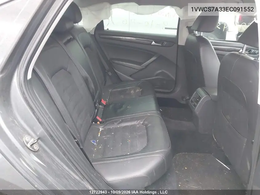 2014 VOLKSWAGEN PASSAT VIN 1VWCS7A33EC091552 — фото 8
