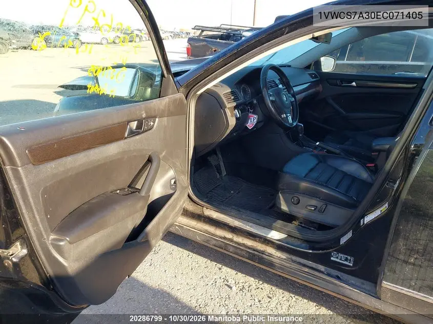 2014 VOLKSWAGEN PASSAT VIN 1VWCS7A30EC071405 — фото 5