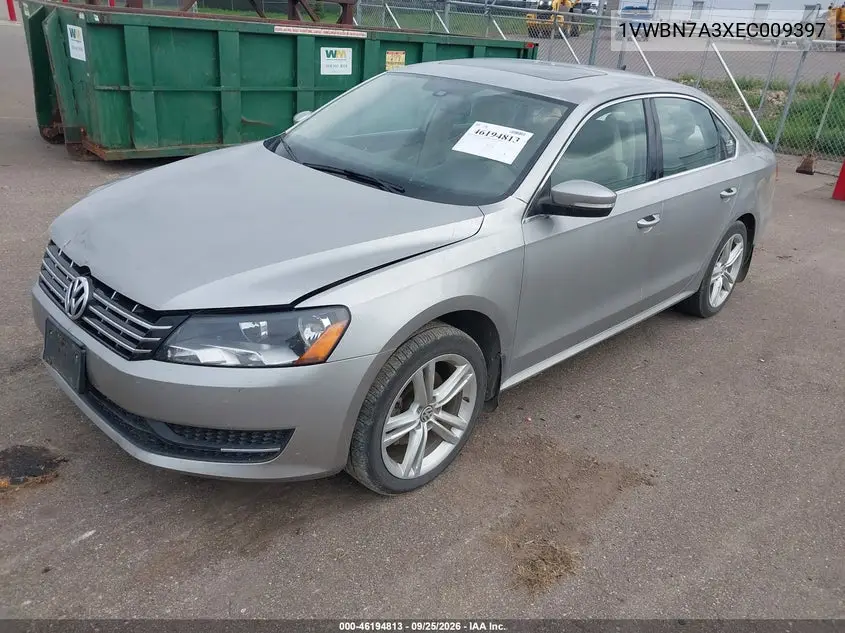 2014 VOLKSWAGEN PASSAT VIN 1VWBN7A3XEC009397 — фото 2