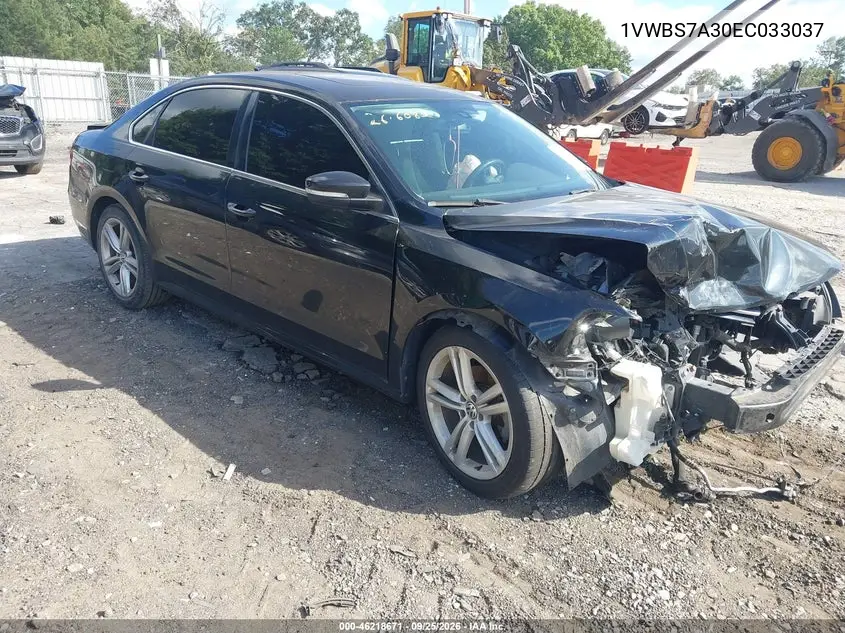 VOLKSWAGEN PASSAT 2014, VIN 1VWBS7A30EC033037