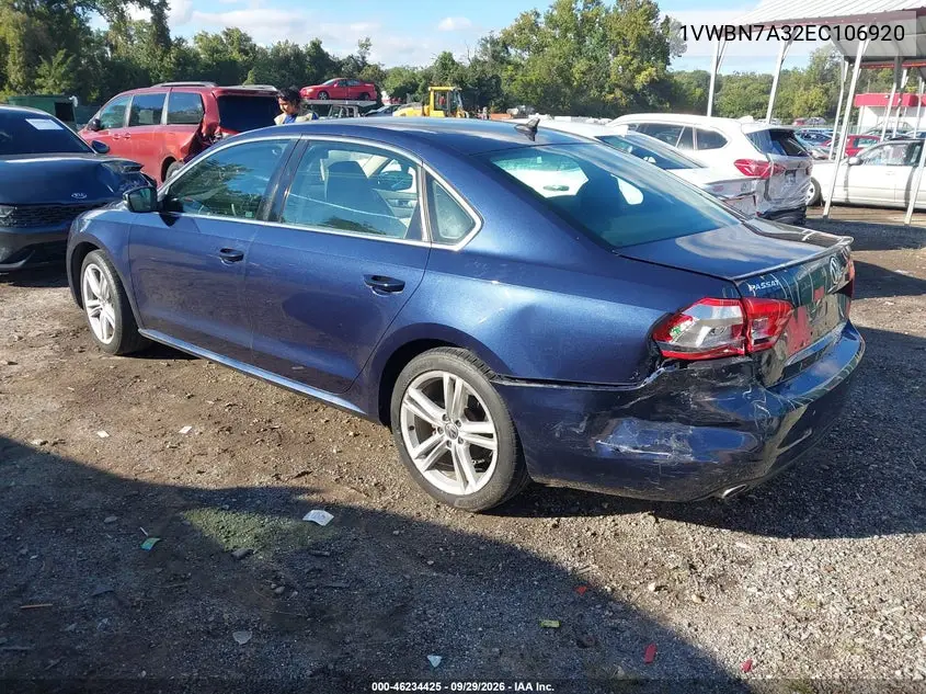 2014 VOLKSWAGEN PASSAT VIN 1VWBN7A32EC106920 — фото 3