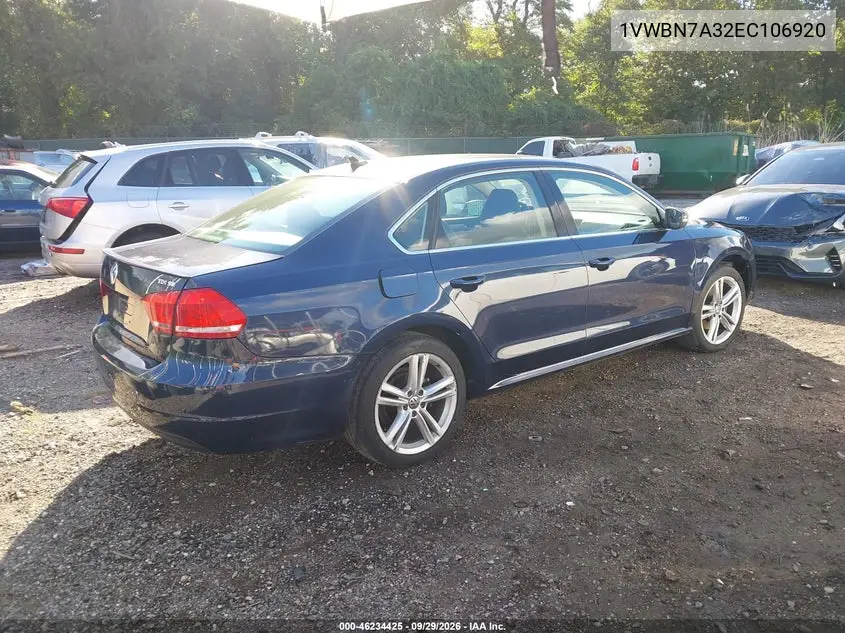 2014 VOLKSWAGEN PASSAT VIN 1VWBN7A32EC106920 — фото 4