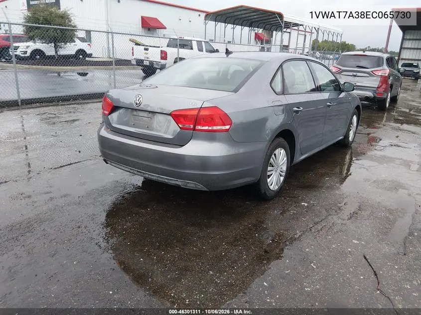 2014 VOLKSWAGEN PASSAT VIN 1VWAT7A38EC065730 — фото 4