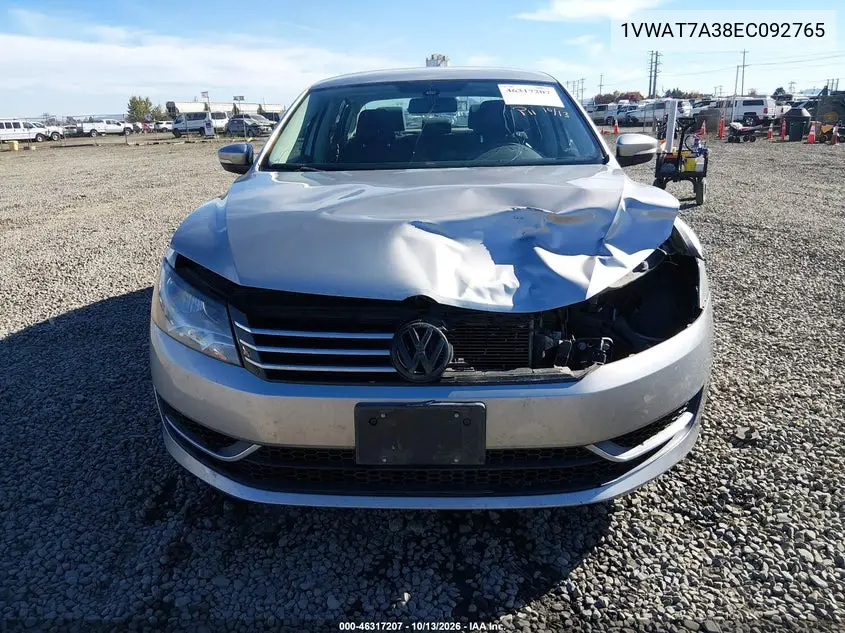 2014 VOLKSWAGEN PASSAT VIN 1VWAT7A38EC092765 — фото 13