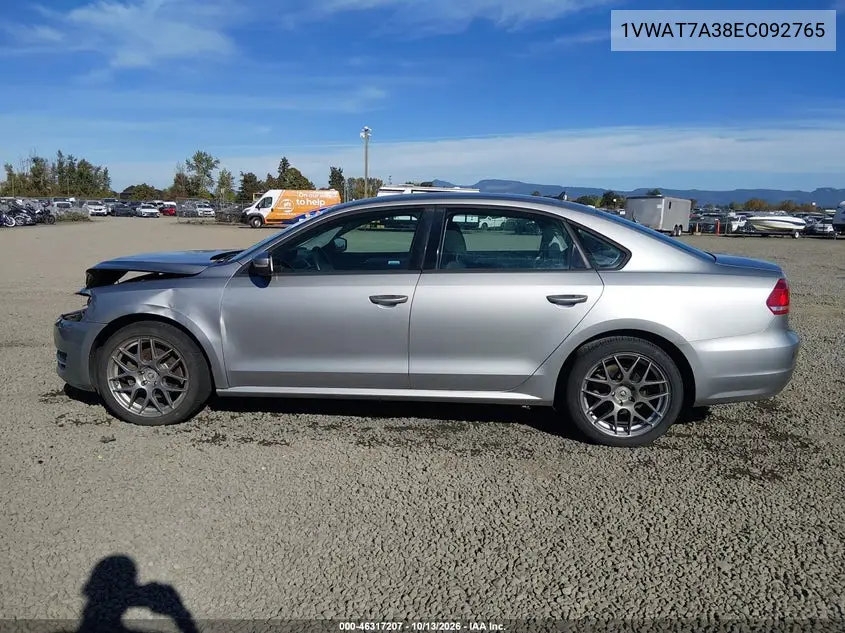 2014 VOLKSWAGEN PASSAT VIN 1VWAT7A38EC092765 — фото 15