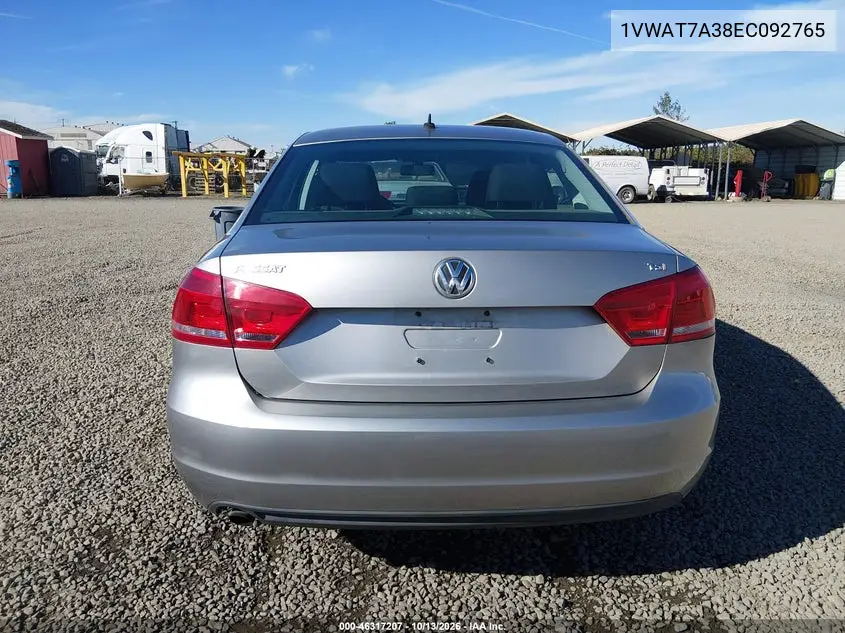 2014 VOLKSWAGEN PASSAT VIN 1VWAT7A38EC092765 — фото 17