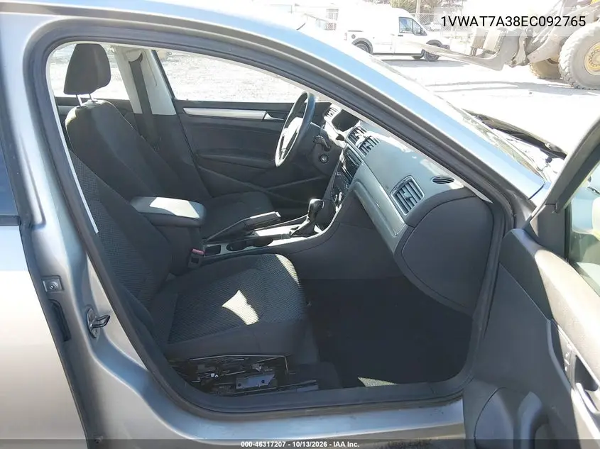 2014 VOLKSWAGEN PASSAT VIN 1VWAT7A38EC092765 — фото 5