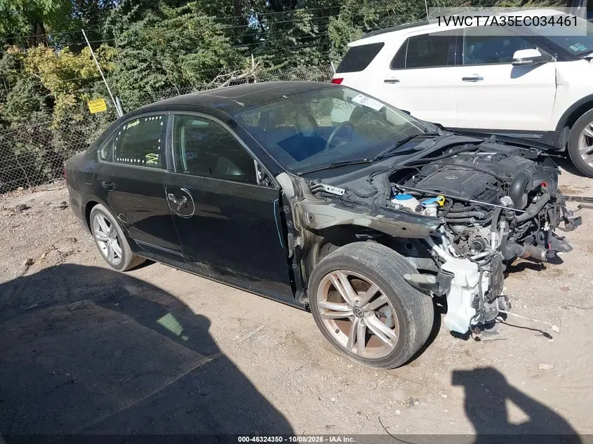 VOLKSWAGEN PASSAT 2014, VIN 1VWCT7A35EC034461