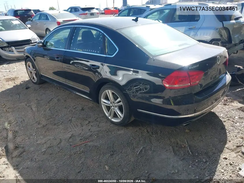 2014 VOLKSWAGEN PASSAT VIN 1VWCT7A35EC034461 — фото 3