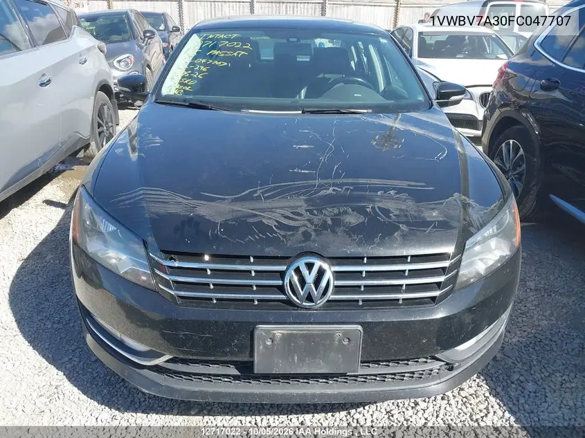 2015 VOLKSWAGEN PASSAT VIN 1VWBV7A30FC047707 — фото 12