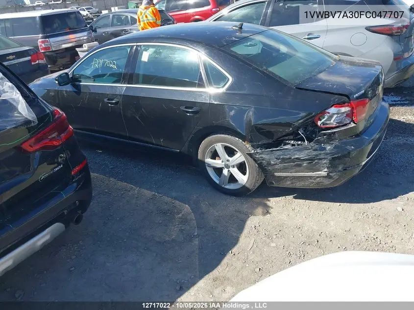 2015 VOLKSWAGEN PASSAT VIN 1VWBV7A30FC047707 — фото 14
