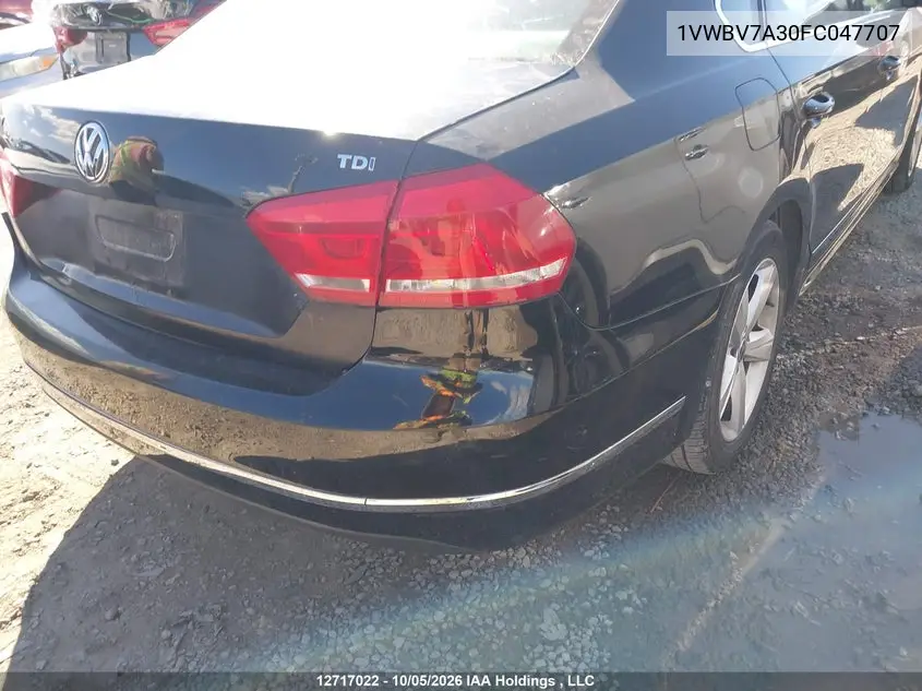 2015 VOLKSWAGEN PASSAT VIN 1VWBV7A30FC047707 — фото 18