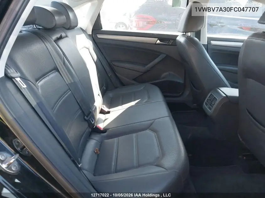 2015 VOLKSWAGEN PASSAT VIN 1VWBV7A30FC047707 — фото 8