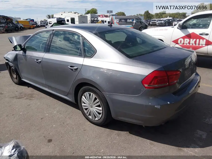 2015 VOLKSWAGEN PASSAT VIN 1VWAT7A3XFC076696 — фото 3