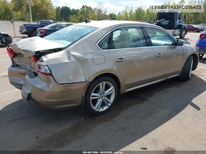 2015 VOLKSWAGEN PASSAT VIN 1VWBV7A33FC056403 — фото 4