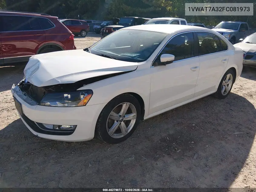 2015 VOLKSWAGEN PASSAT VIN 1VWAT7A32FC081973 — фото 2