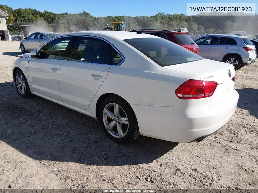 2015 VOLKSWAGEN PASSAT VIN 1VWAT7A32FC081973 — фото 3