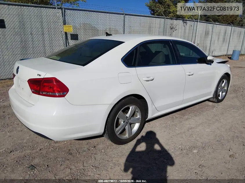 2015 VOLKSWAGEN PASSAT VIN 1VWAT7A32FC081973 — фото 4
