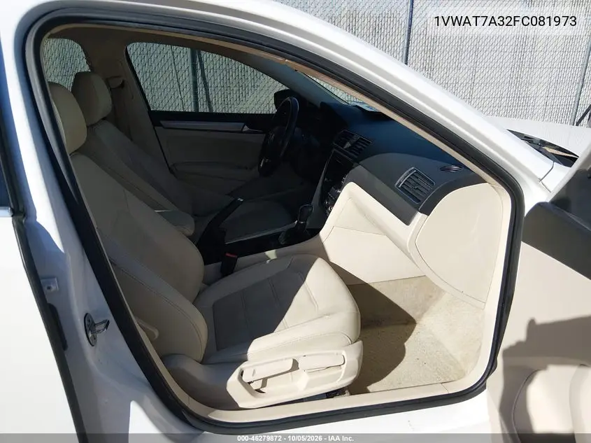2015 VOLKSWAGEN PASSAT VIN 1VWAT7A32FC081973 — фото 5