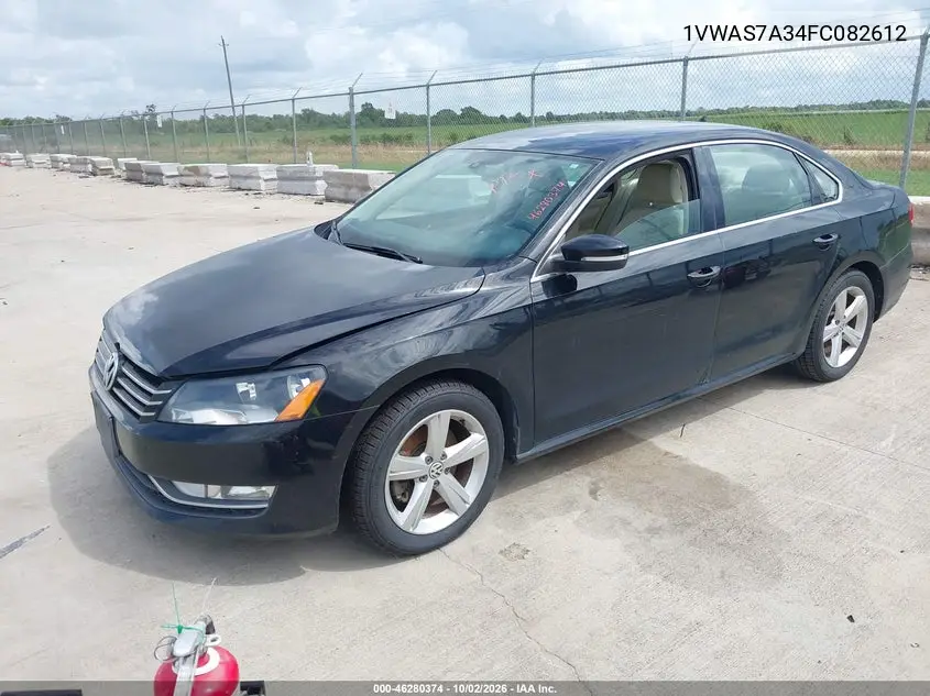 2015 VOLKSWAGEN PASSAT VIN 1VWAS7A34FC082612 — фото 2