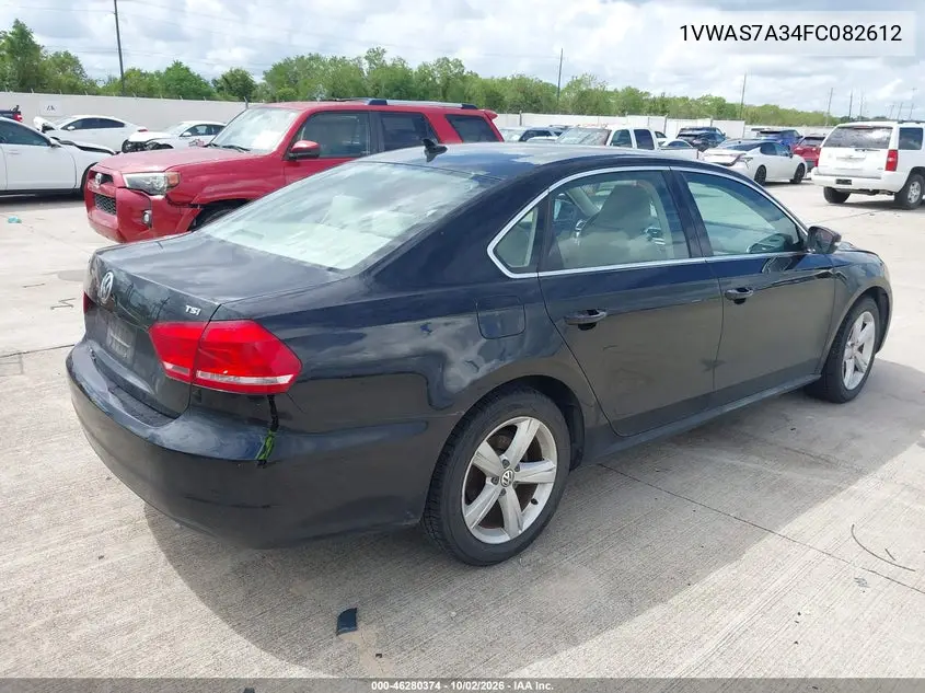 2015 VOLKSWAGEN PASSAT VIN 1VWAS7A34FC082612 — фото 4