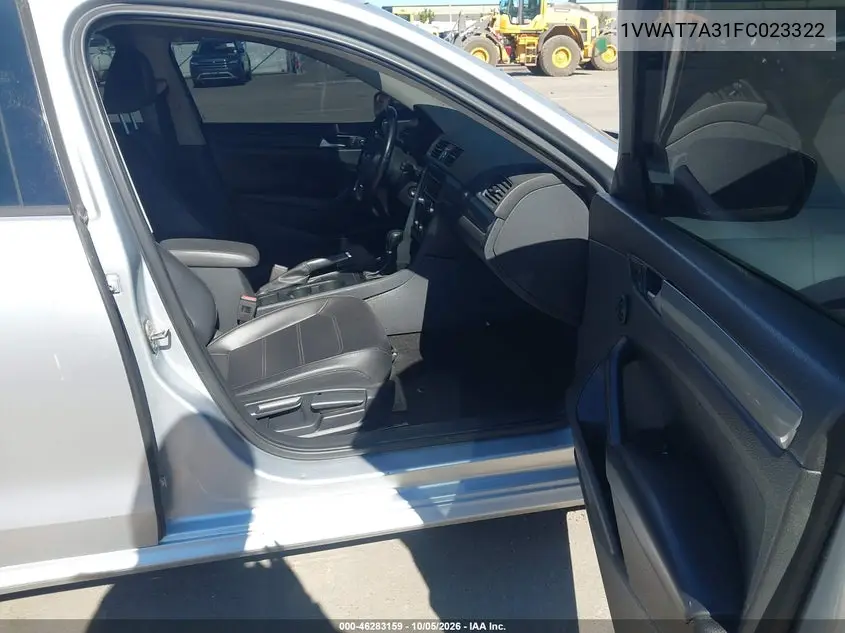 2015 VOLKSWAGEN PASSAT VIN 1VWAT7A31FC023322 — фото 5