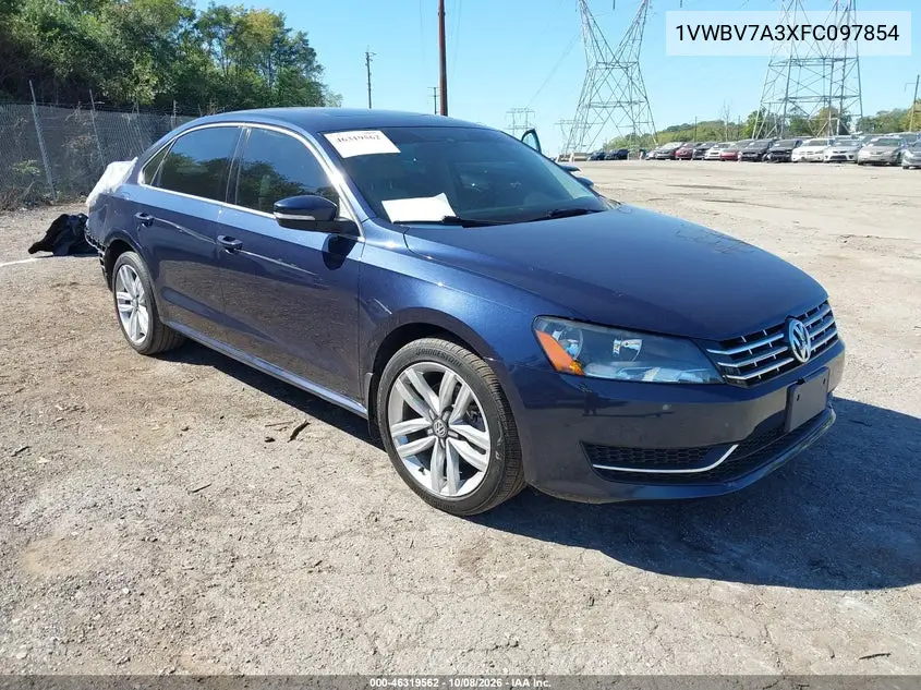 VOLKSWAGEN PASSAT 2015, VIN 1VWBV7A3XFC097854