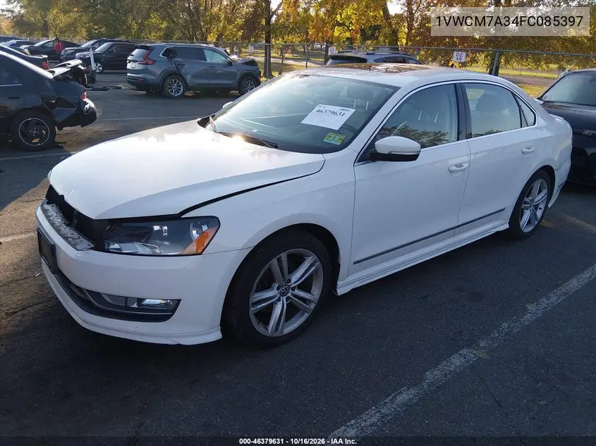 2015 VOLKSWAGEN PASSAT VIN 1VWCM7A34FC085397 — фото 2
