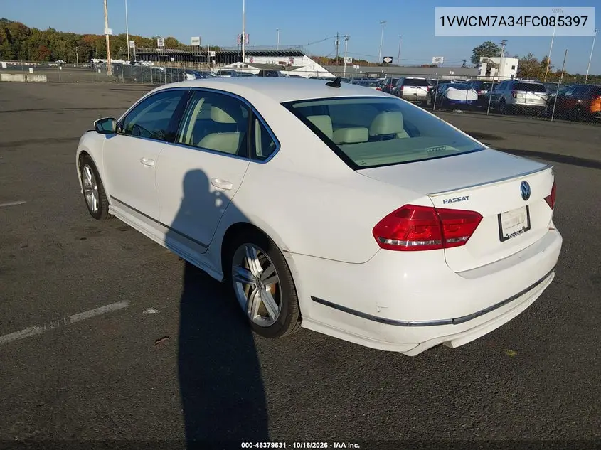 2015 VOLKSWAGEN PASSAT VIN 1VWCM7A34FC085397 — фото 3
